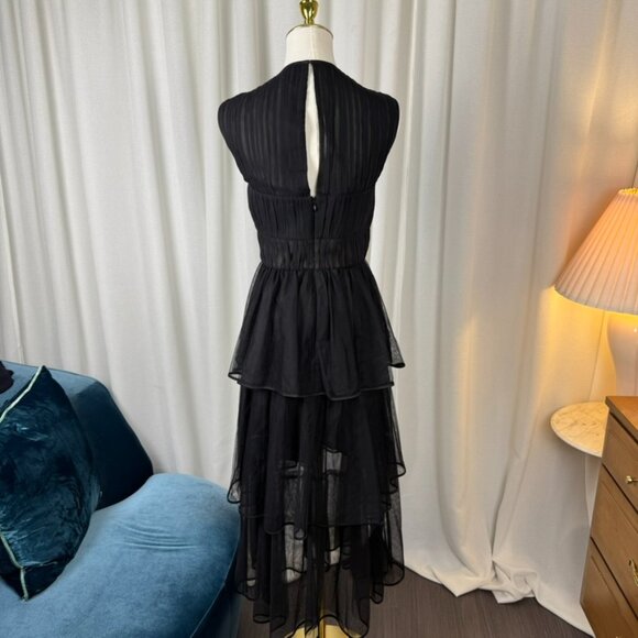 Johnathan Simkhai Tiered Tulle Plisse Midi Dress size 4 - Picture 2 of 11